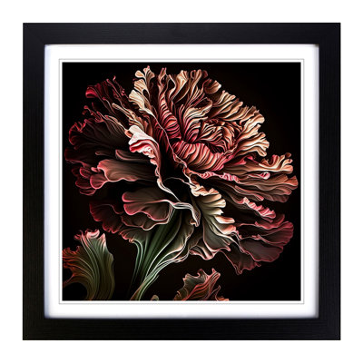 Carnation Flower Abstract Art - Framed Print