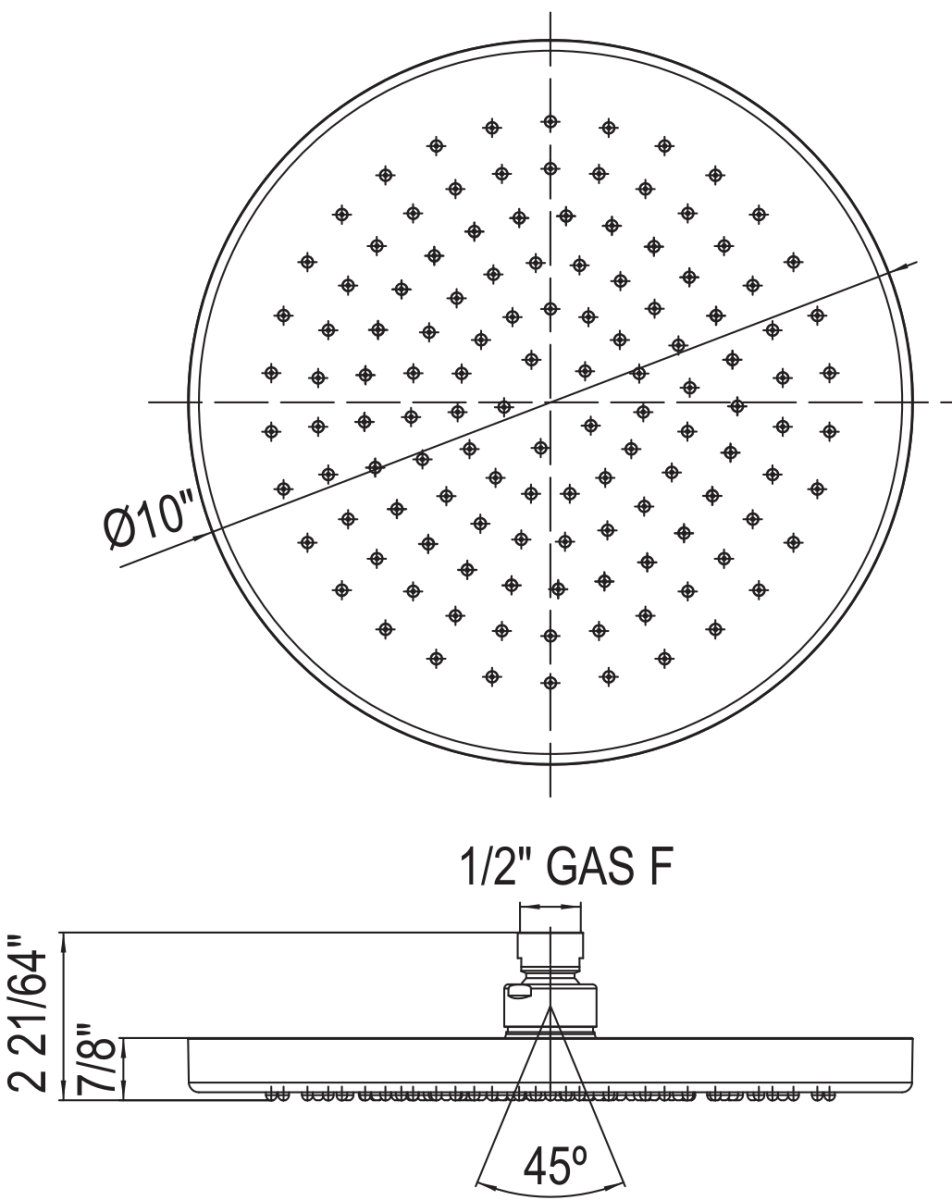 10" Rain Showerhead, Tuscan Brass