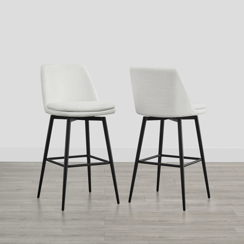 Betzalel Swivel Stool, Bar Stool (30" Seat Height), White
