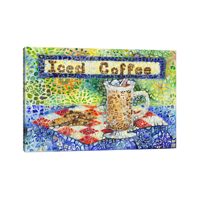 Iced Coffee by Charlsie Kelly - Wrapped Canvas Painting, 20.32 cm H x 30.48 cm W