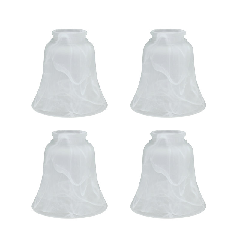Abat-jour de ventilateur de plafond en verre H 4,75 po x l 4,75 po (à visser) en albâtre