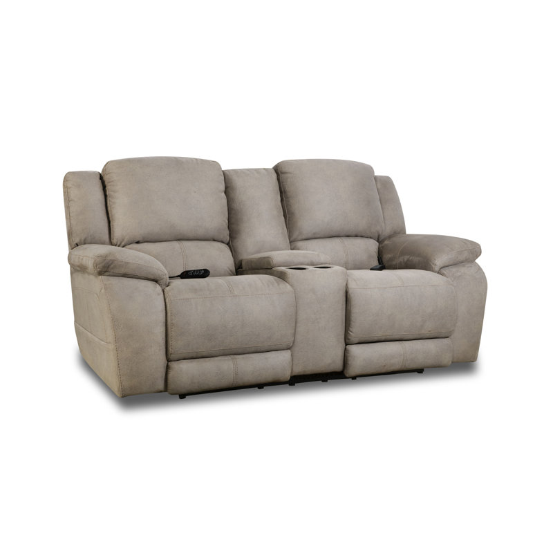 Maxwill 84'' Upholstered Power Reclining Loveseat, Tan Polyester