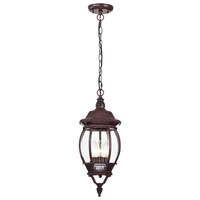 3 - Light Outdoor Hanging Lantern, Old Bronze