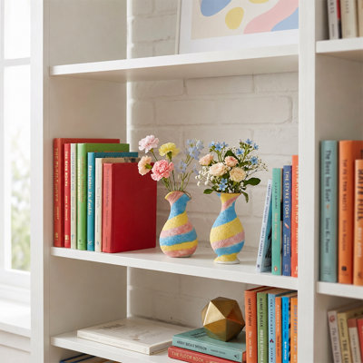 Ensemble de 2 vases en céramique Pastel Swirl
