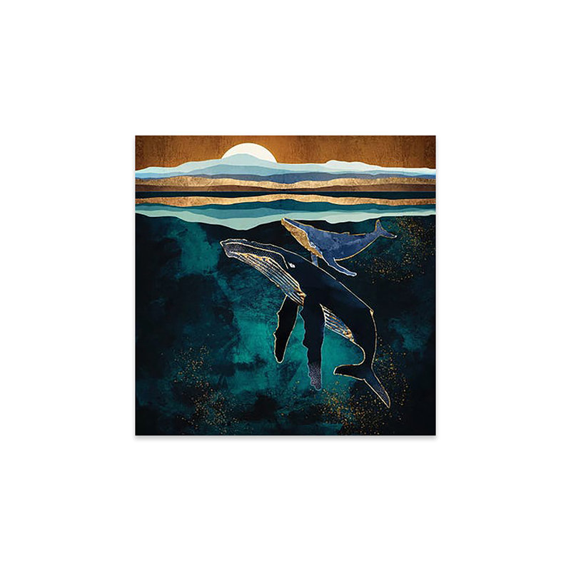 " Moonlit Whales " by SpaceFrog Designs, 24" H x 24" W x 0.25" D
