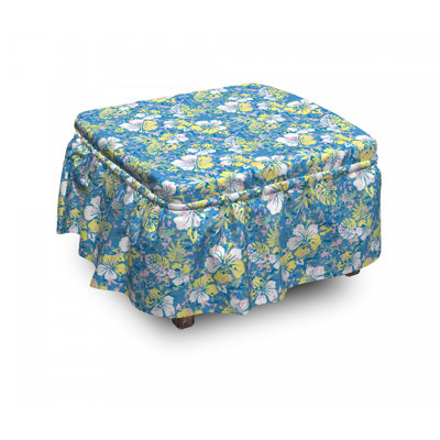 Ensemble de housse pour repose-pieds à coussins carrés de l’hawaii camouflage