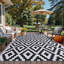 Tapis de camping en plastique noir et blanc-2029384074
