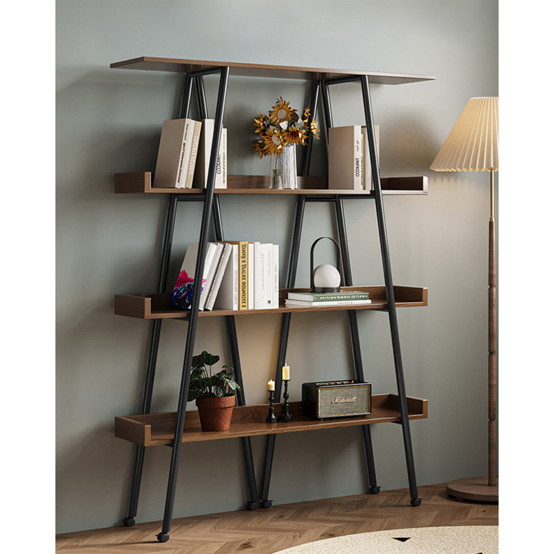 Bibliothèque moderne et moderne, H 59,1 po x l 55,1 po x P 11,8 po, Brun