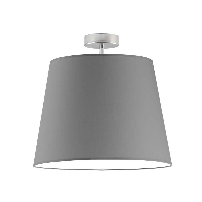 Deima Fabric Semi Flush Mount, Polished Silver, Grey