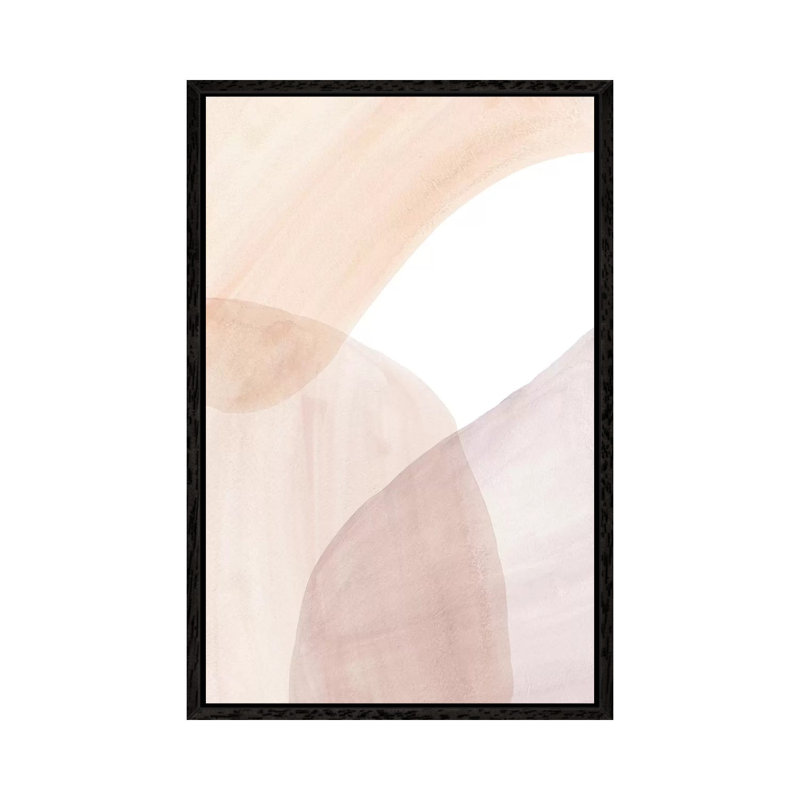 Abstract Soft Colours Art - Painting on Canvas, Black Framed, 66.04cm H x 45.72cm W x 3.81cm D