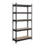 Étagère de rangement en acier thermolaqué noir mat à 5 niveaux avec tablettes HDF Ar Shelving-1390618736