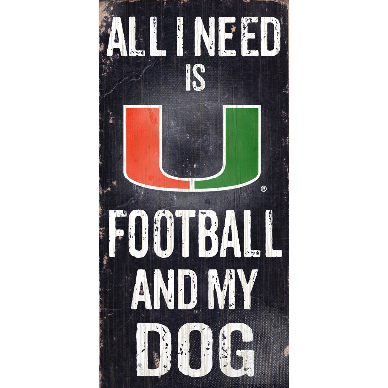 « football and my dog », plaque d’art textuel NCAA, Université de Miami
