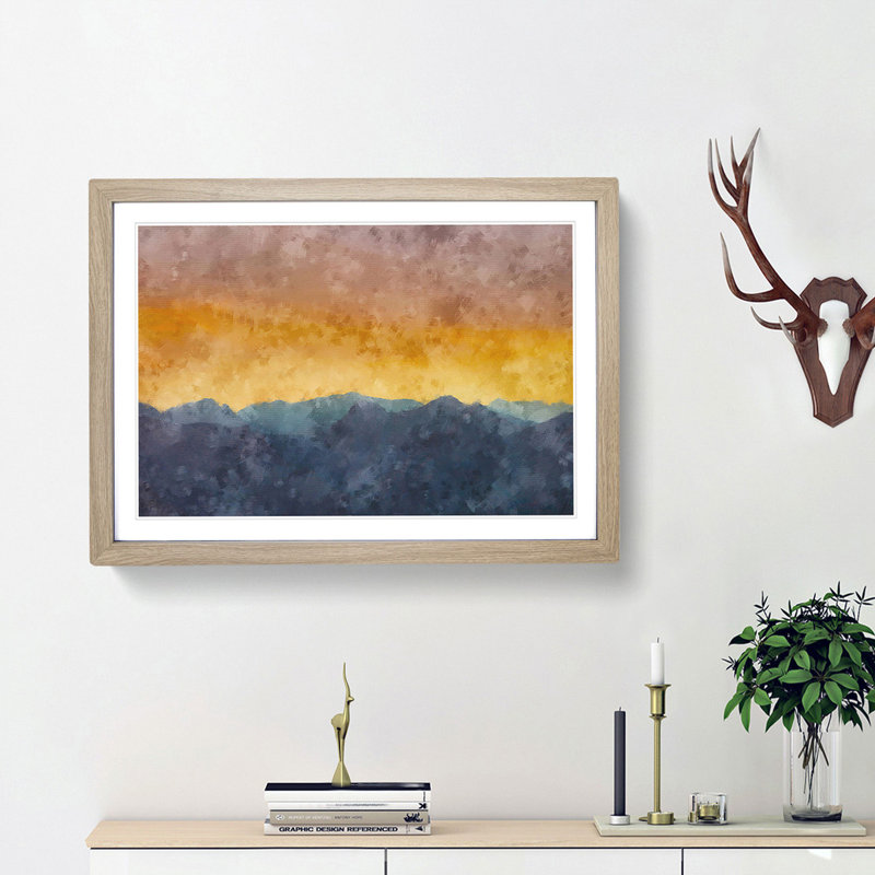 Mountains in Marbella Spain - Picture Frame Graphic Art Print, 33cm H x 45cm W x 2cm D, Oak Framed