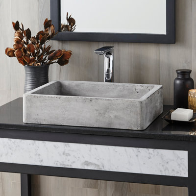 NativeStone Nipomo  Concrete Handmade Rectangular Dual-Mount Bathroom Sink
