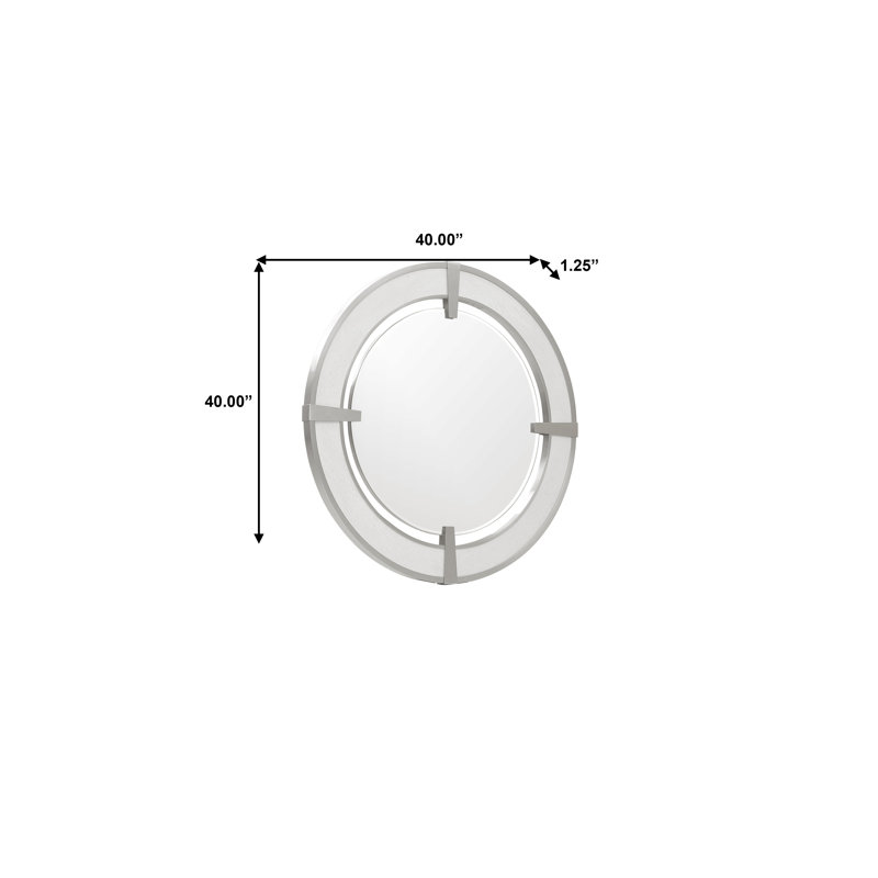 Brighton White Round Wood Transitional Mirror