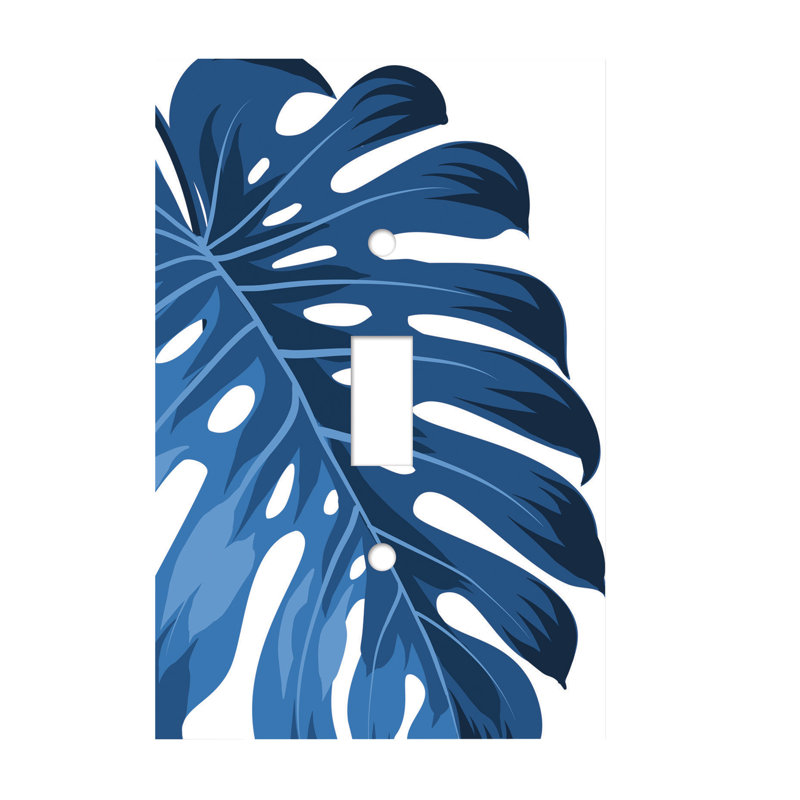 Plaque murale d'interrupteur à bascule 1 lumière Blue Monstera