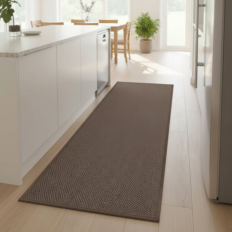 Non-Slip Washable Kitchen Runner Rug, Brown
