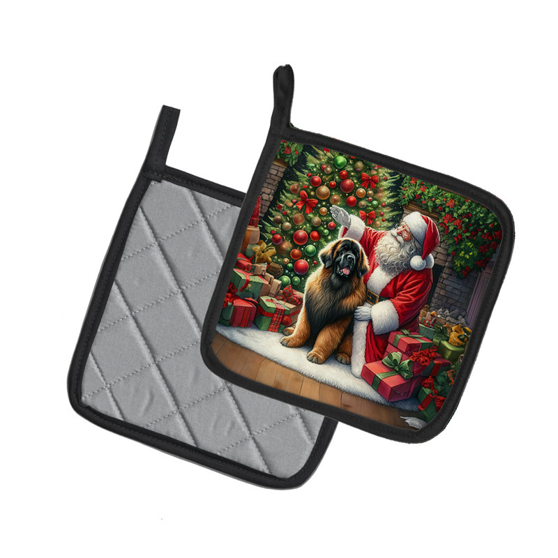 Paire de poignées Leonberger et le Père Noël