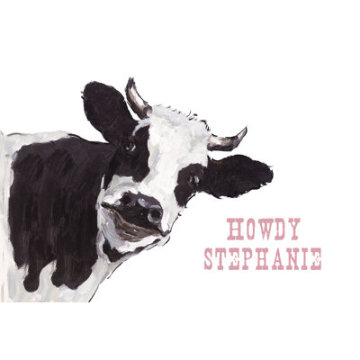 Howdy Cow - Wrapped Canvas Art Prints