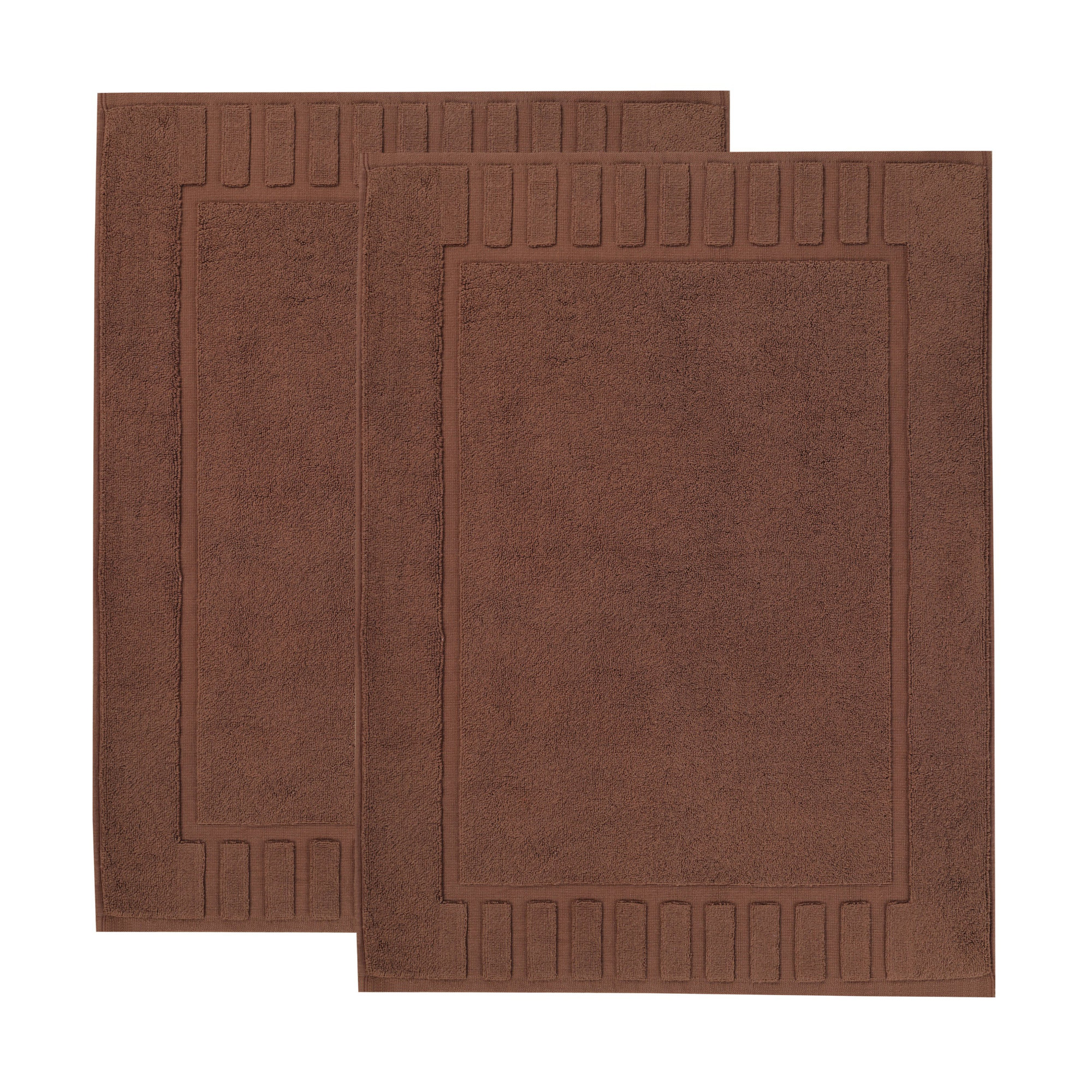 Pardue Cotton Bath Mat, Brown, Geometric