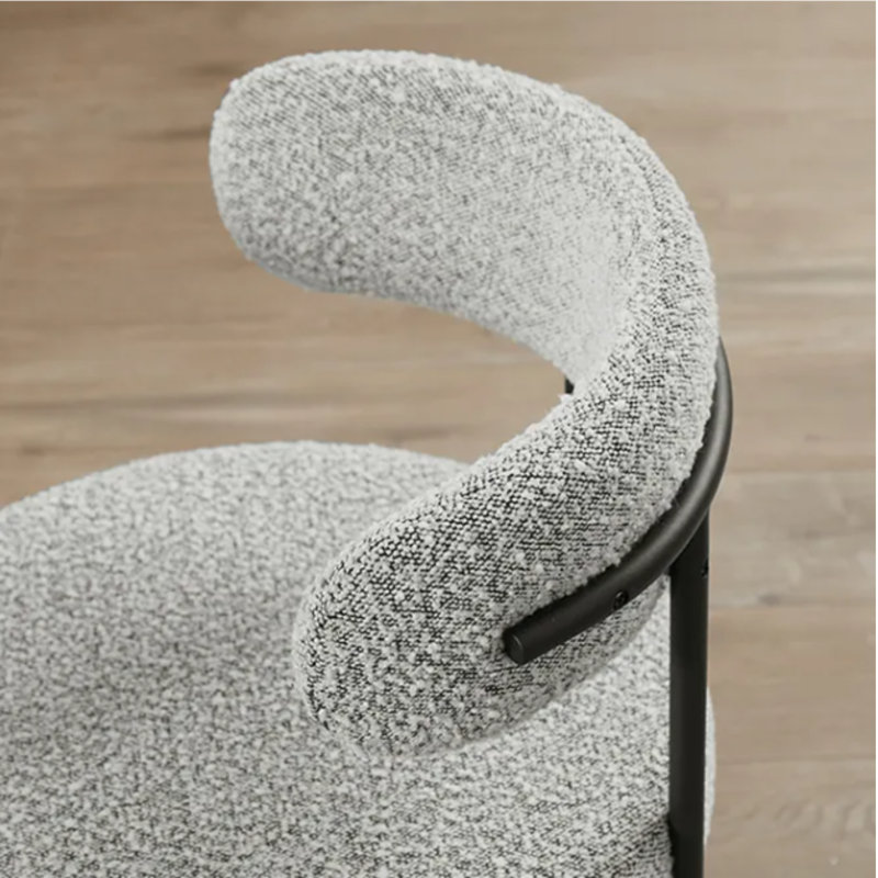 Chaise d'appoint Azianna Boucle, Gris, Noir, noir, noir, noir