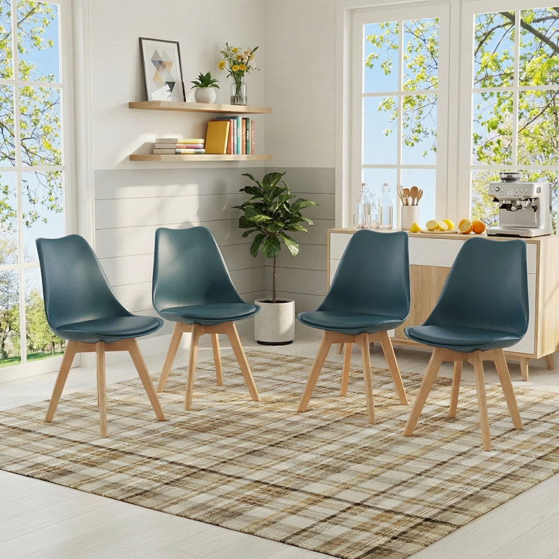 Nero Upholstered Side Chair, Aegean Blue