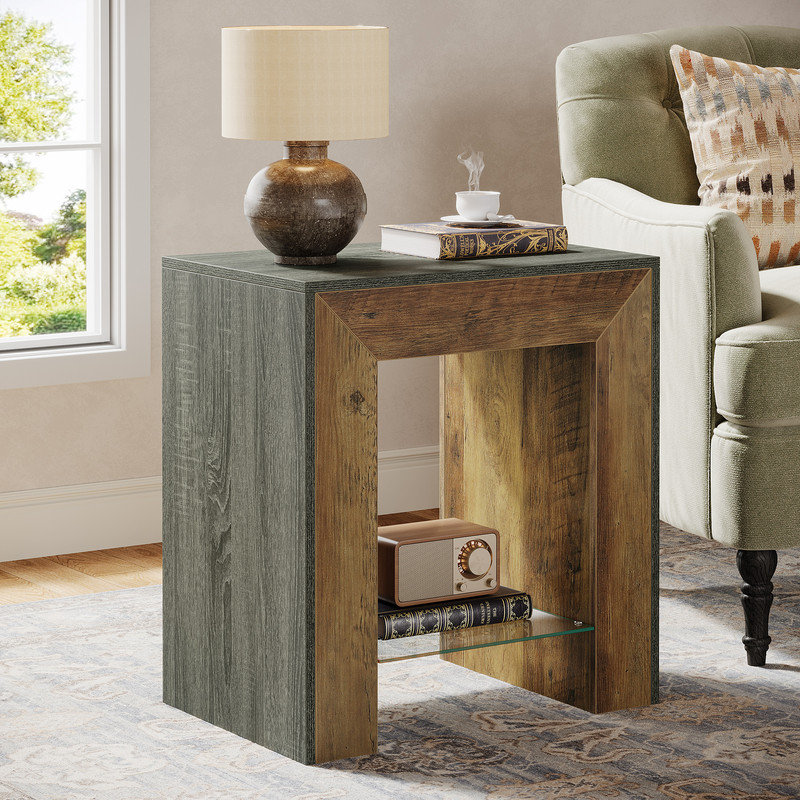 Petite table de bout en bois 23,62 pouces