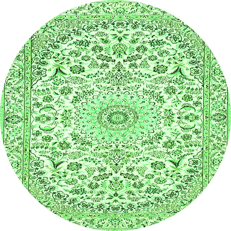 Mazayah Chenille Oriental Indoor Rug, Round 6'