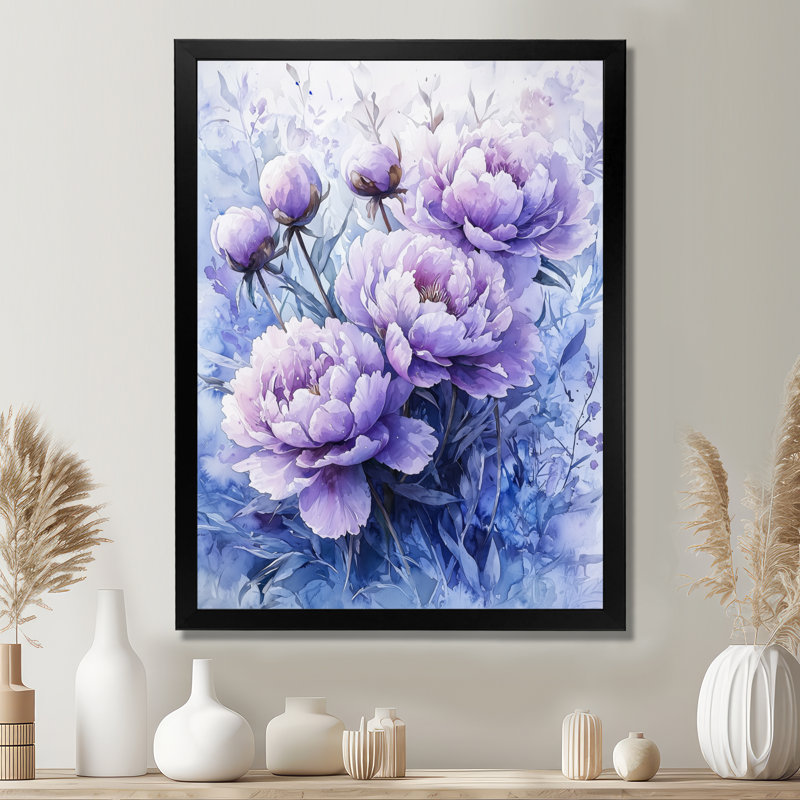 Irène - impressions sur toile florales, H 44 po x l 34 po, Noir, noir, noir, noir, Reproduction encadrée d'une seule photo