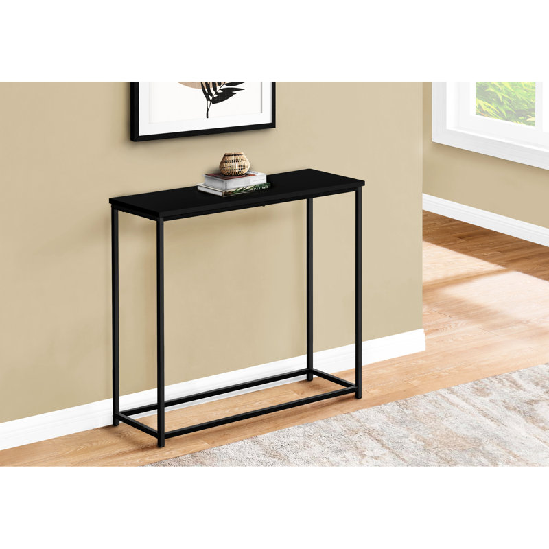 Stratifié noir peu encombrant Table basse en métal, moderne et contemporain pour vestibule / salon