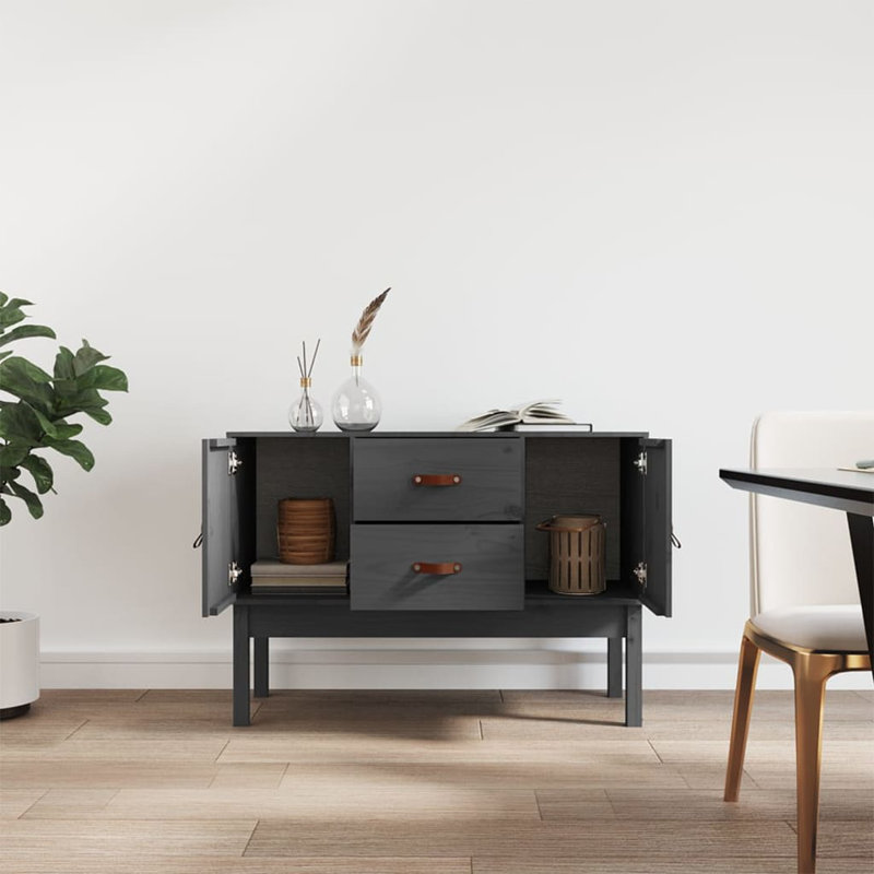 Mashaun 110 cm W Solid Wood Server, Grey