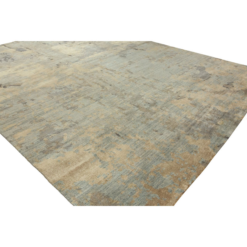 Abstract Area Rug in Blue, Rectangle 12' x 15'