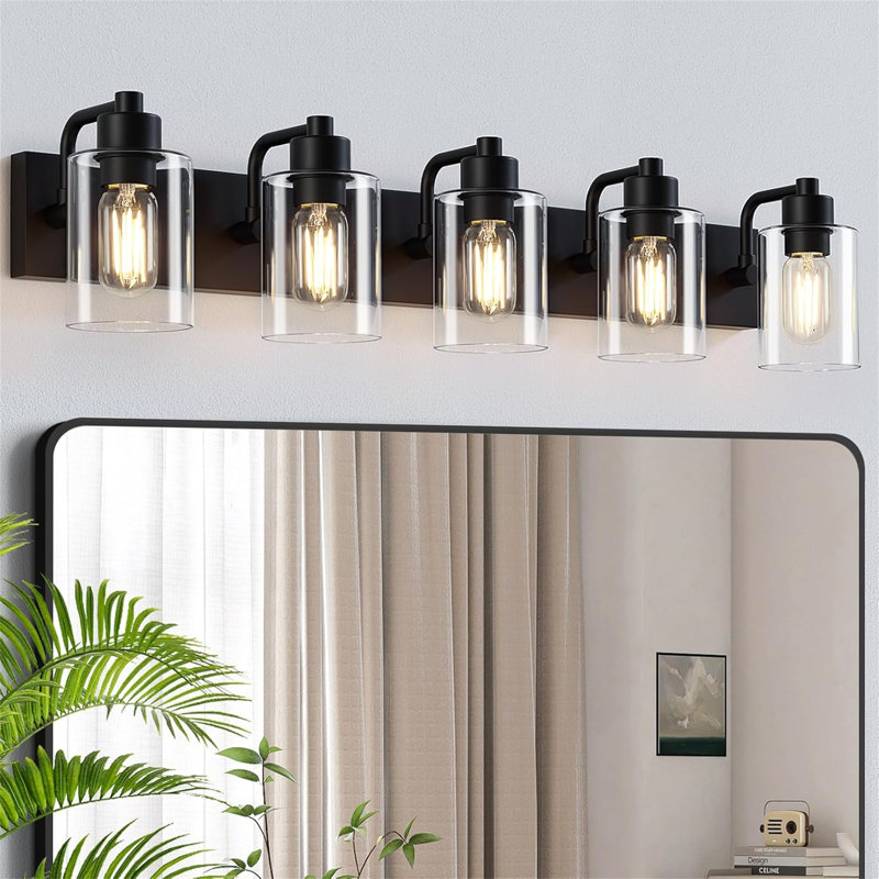 Dimmable Vanity Light, Matte Black, 5
