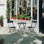 3-Piece Folding Outdoor Bistro Set with Round Table and 2 Chairs for Patio, Balcony & Garden-1146943366