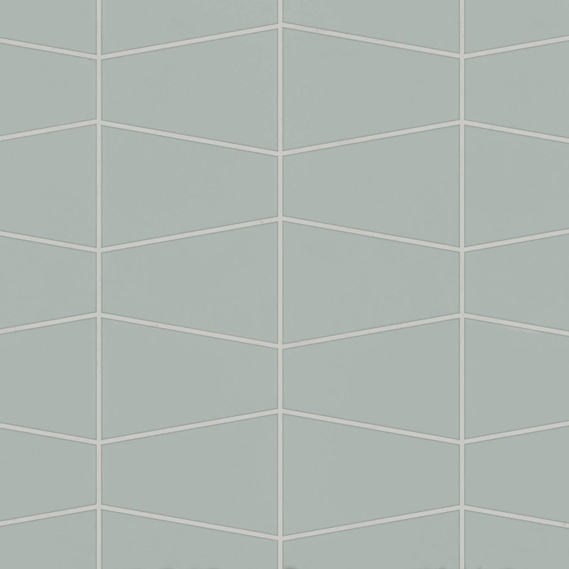 Mosaïque en porcelaine mate trapézoïdale Marin, Vert Aloe Vera
