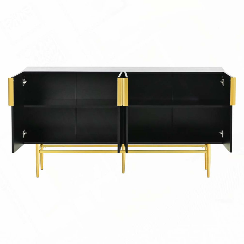 Armoire de rangement 4 portes, Noir