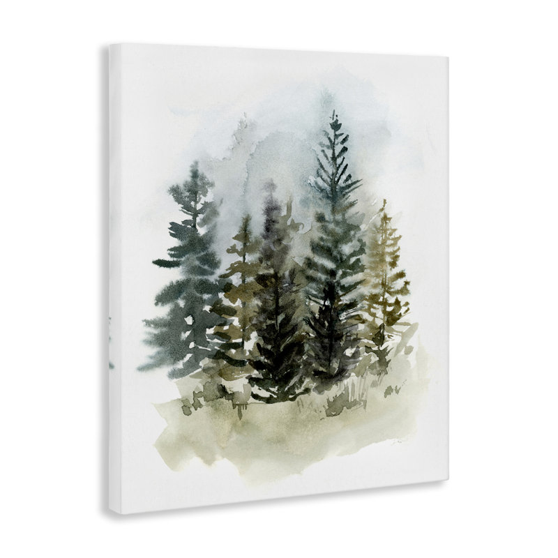 «Layered Woodland Trees», art mural sur toile par Victoria Barnes, H 30 po x l 24 po