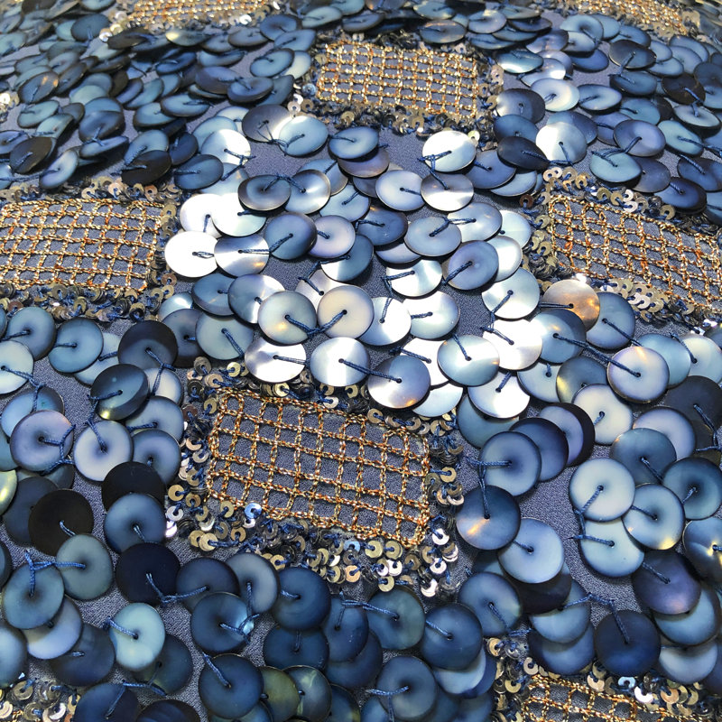 Sequined Linen Throw Pillow