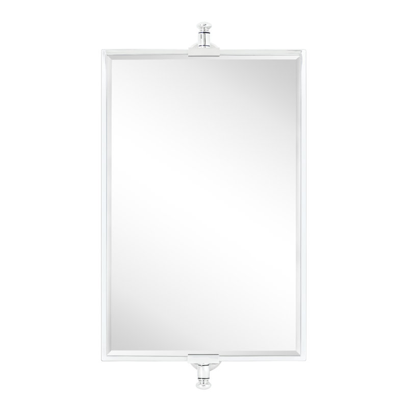 Miroir rectangulaire carré pivotant pour meuble-lavabo de fenêtre Corrente Pivot-N-View, Chrome