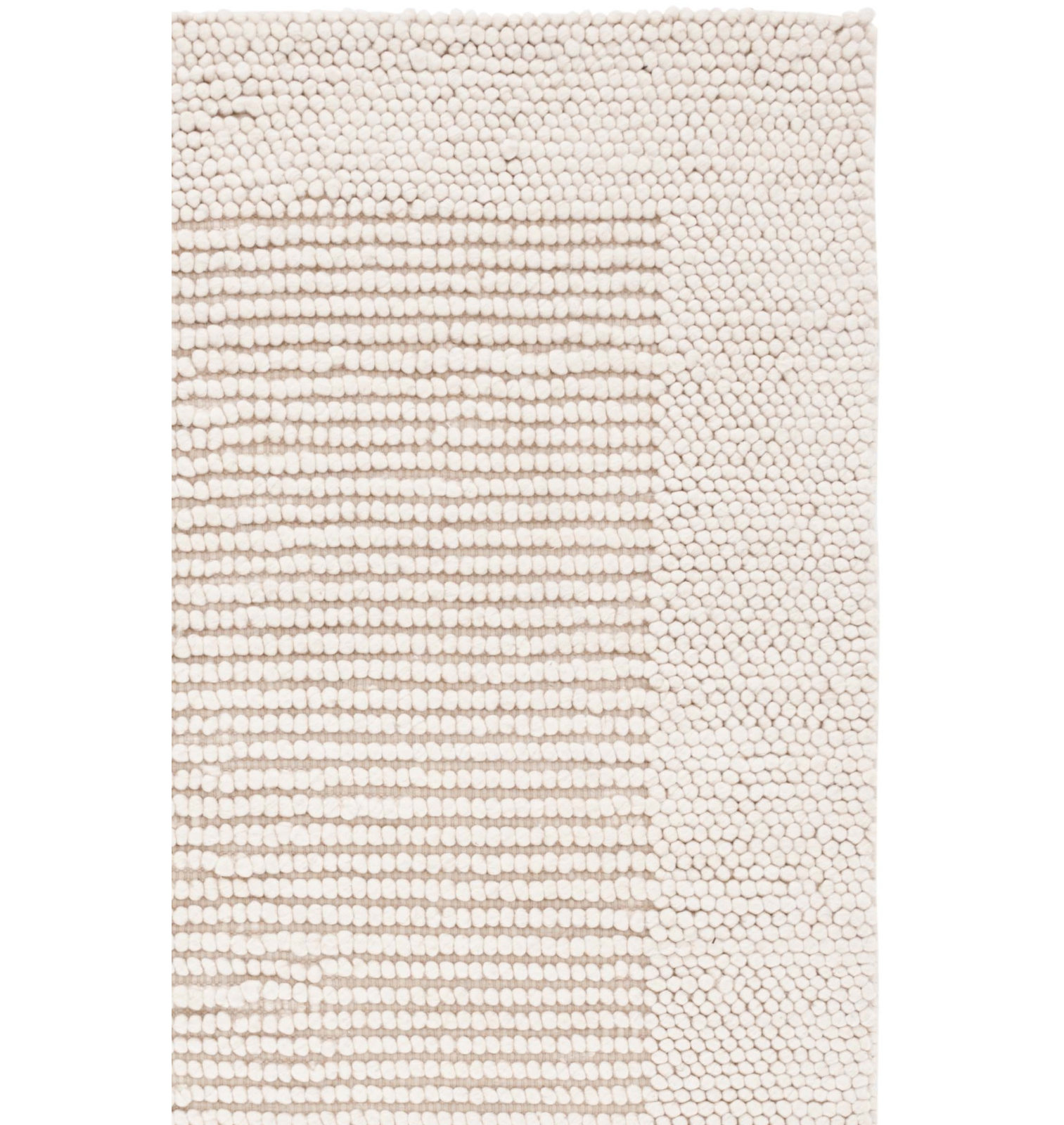 Burdick Ivory Beige Hand-Woven Wool Rug, Square 3'