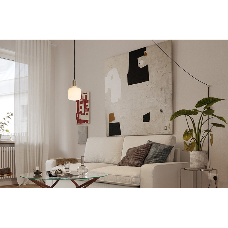 Brass and Frosted Glass Mini LED Pendant Light