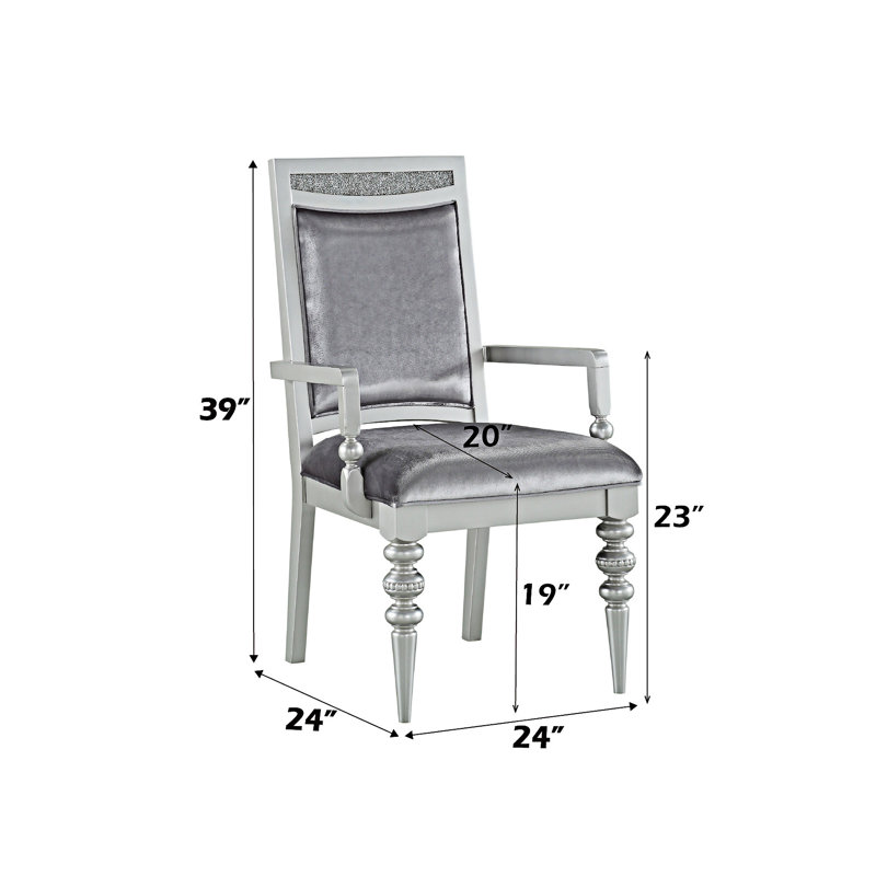 Chaise rembourrée avec accoudoirs (ensemble de 2)