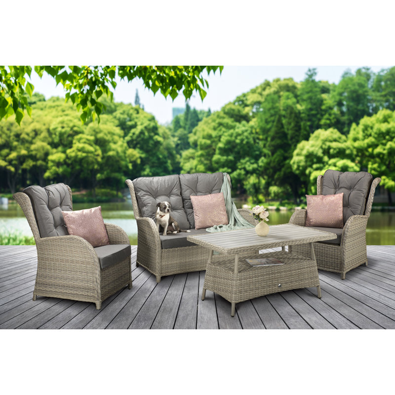 Wrenly 4 Seater Rattan Sofa Set