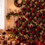 Ensemble de boules de Noël en velours rouge bordeaux, décorations floquées à suspendre au sapin