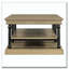 Table basse en bois 55,1 "avec pieds noirs, 2 tablettes de rangement ouvertes-1088206849-1088206850