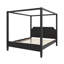 Lit plateforme à baldaquin en bois avec tête de lit et pieds de support-1268388771-1268388797