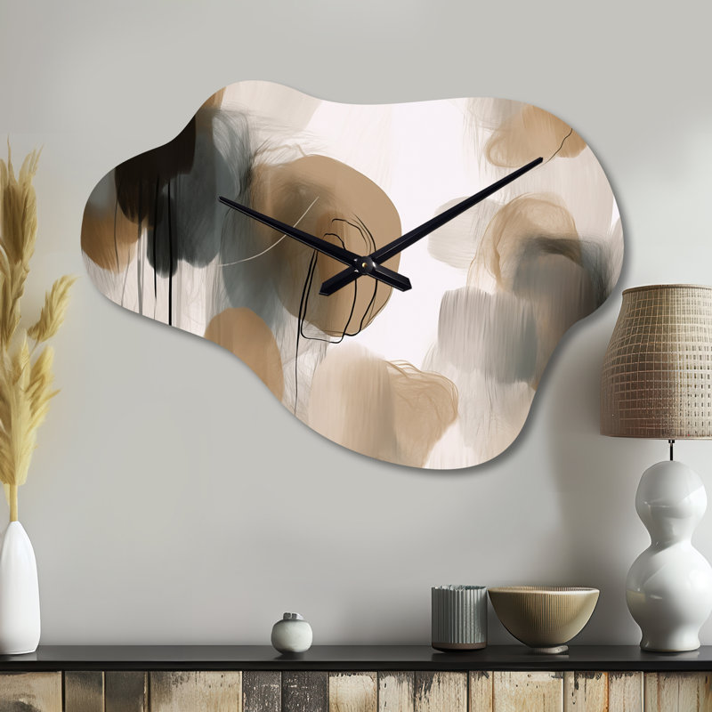 Peinture de formes abstraites II - horloge murale nuage abstrait, Petit