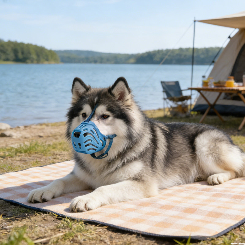 Museau de chien pour grands chiens respirant, bleu, Bleu