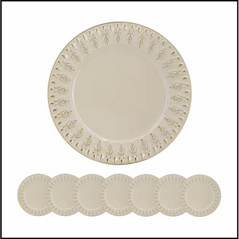 8 Pack Plastic Charger Plate, D14"