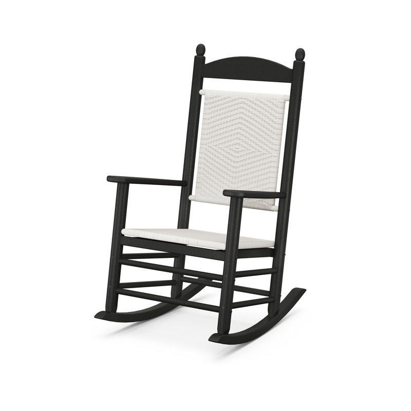 Chaise berçante POLYWOOD, Noir / tissage blanc